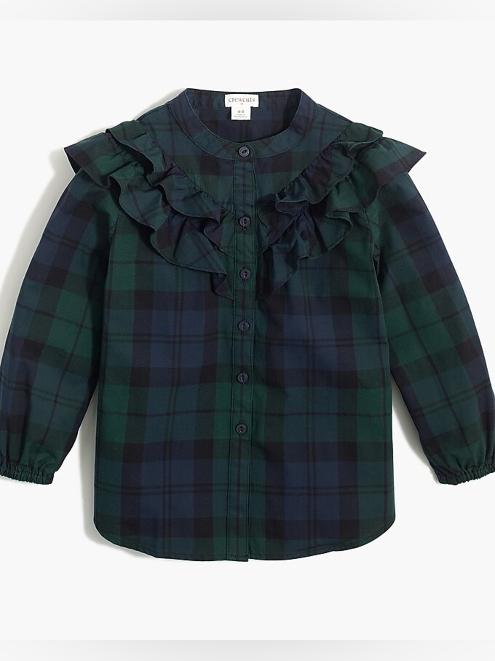 J. Crew Girls Crewcuts Tartan Plaid Ruffle Front Top